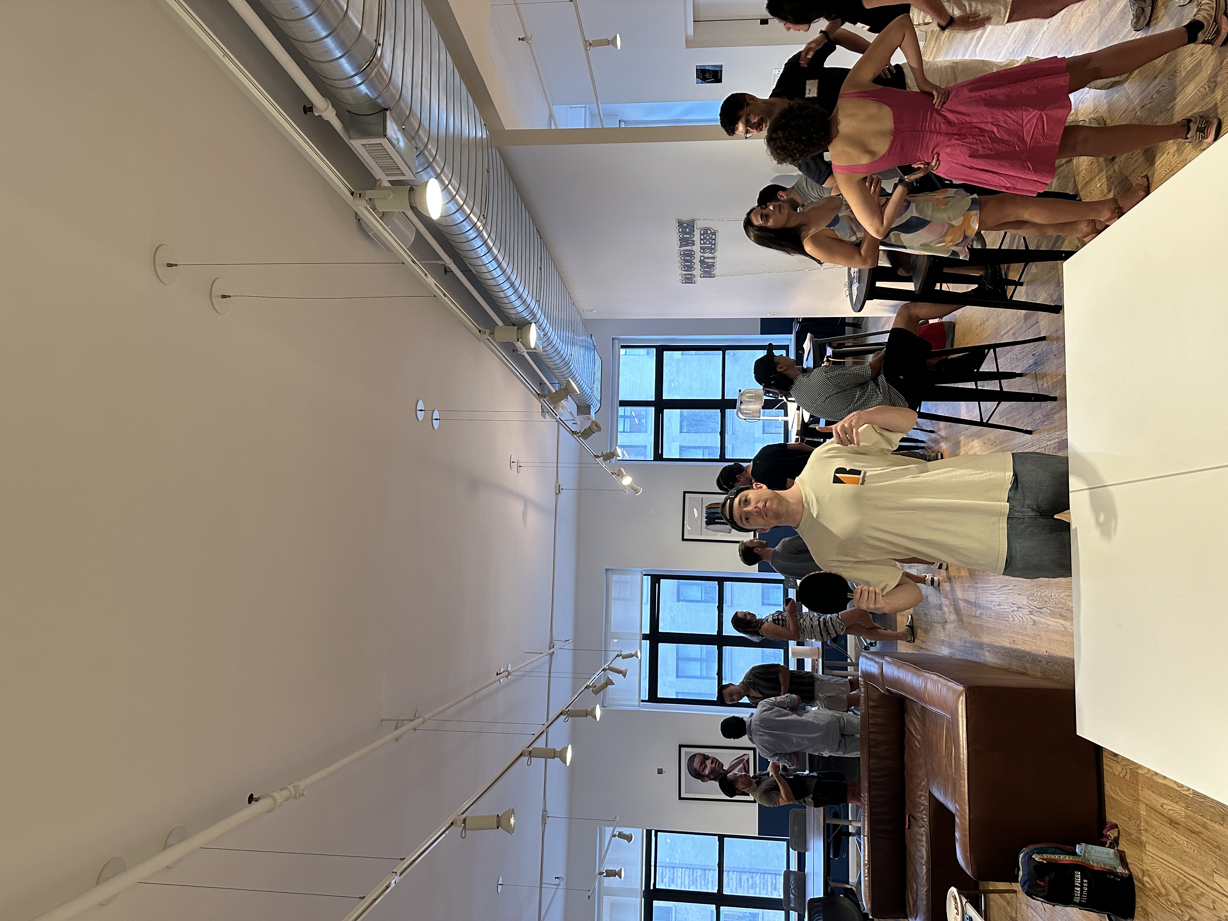 Social networking event in a modern loft space