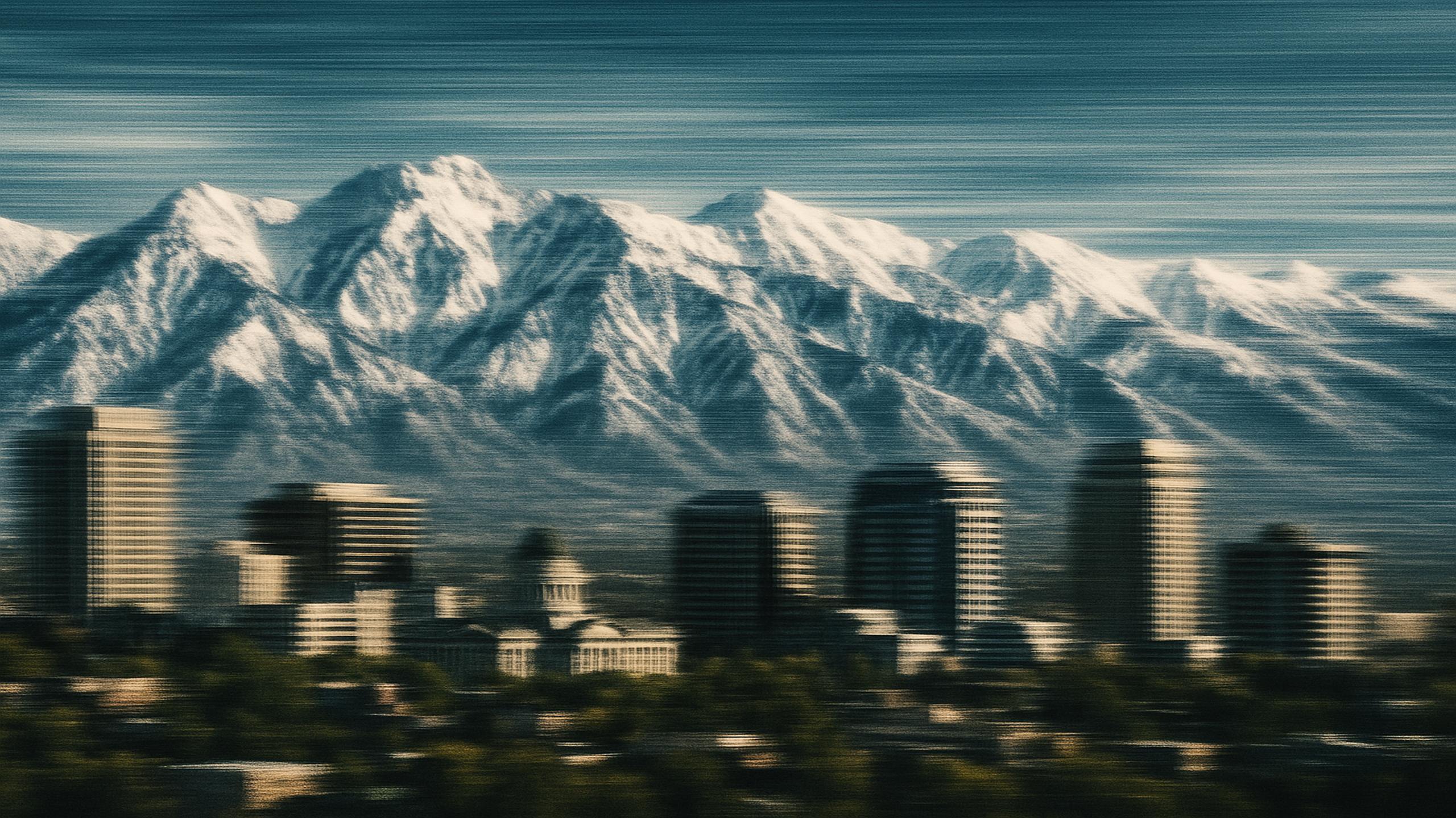 Utah mountains and cityscape